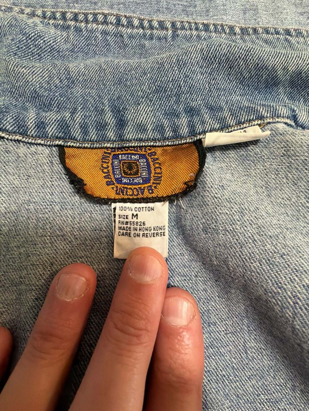 Vintage Baccini Women's Medium 100% Cotton Blue Denim Jean Jacket